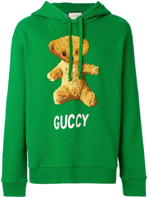 gucci teddy bear hoodie black|Gucci Hoodies & Tracksuits for Men .